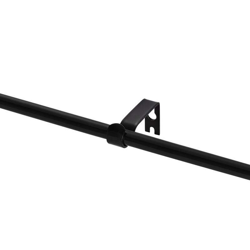 Lumi Single Curtain Rod Brushed Nickel/ Black- End Cap finials