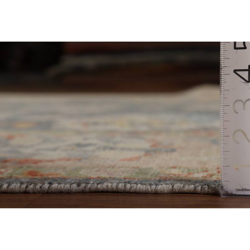 Hand Knotted Oriental 100% Wool Carpet Transitional All-Over Greys & Charcoal Oushak Area Rug - 9' 10'' X 8' 0''