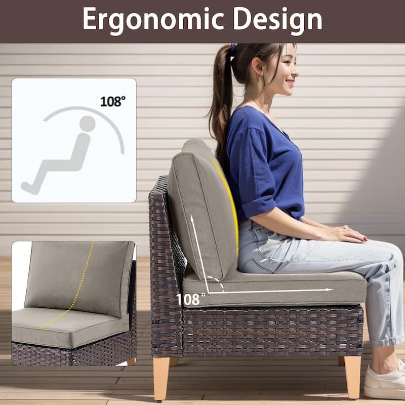 3 Piece Wicker Patio Furniture Set