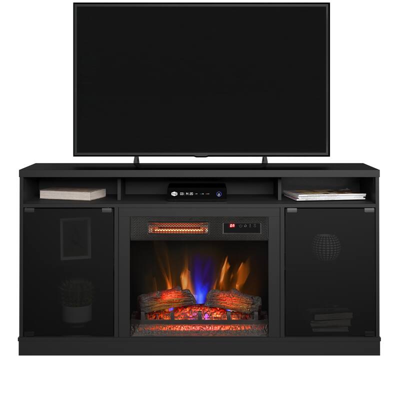 duraflame® Electric Fireplace TV Stand with Modern LED Accent Lighting and Remote, Black