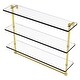 preview thumbnail 9 of 32, Allied Brass 16 Inch Triple Tiered Glass Shelf with Integrated Towel Bar
