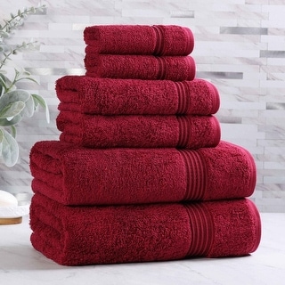 Superior 100% Egyptian Cotton 6-Piece Towel Set Luxury, Soft & Absorbent