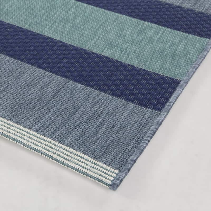 Sandor Modern Striped Indoor/Outdoor Area Rug