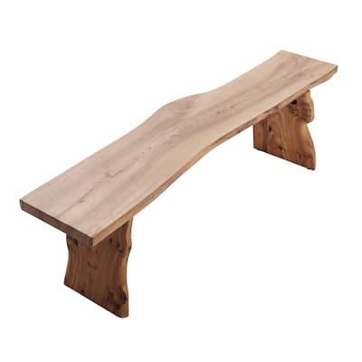 Live Edge Wood Entryway Bench, Rustic Dining Bench, Natural Finish