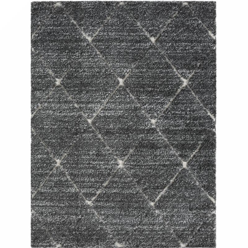 Trellis Area Rug in Grey and Cream,8' x 10' - 8' x 10'