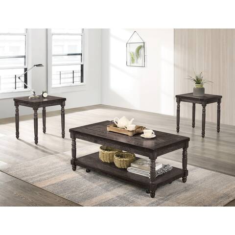 Furniture of America Devington Grey 3-piece 46-inch Coffee Table Set