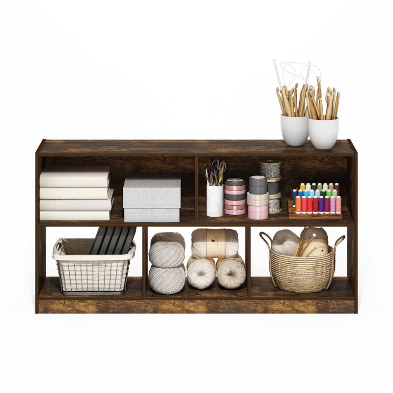 23.62 in. Tall Pine Wood 5-Shelf Bookcase
