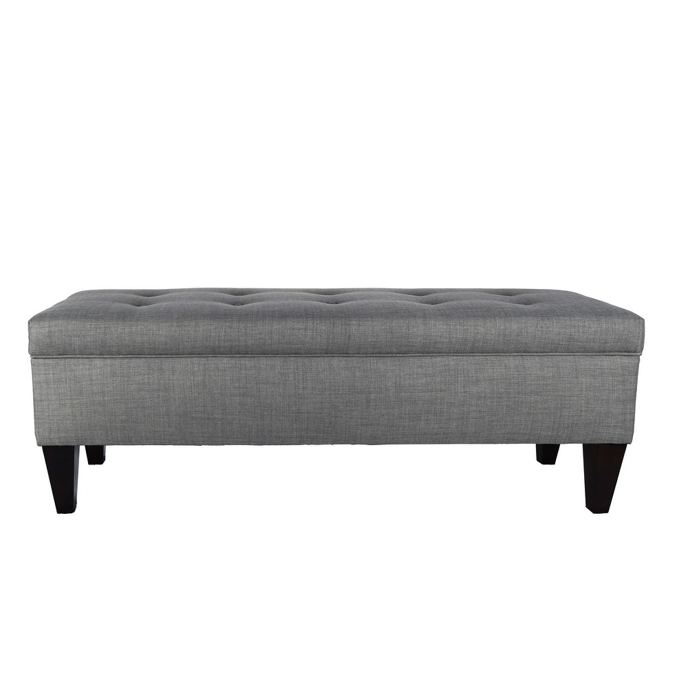 Brooke Button Tufted Long Storage Bench Ottoman