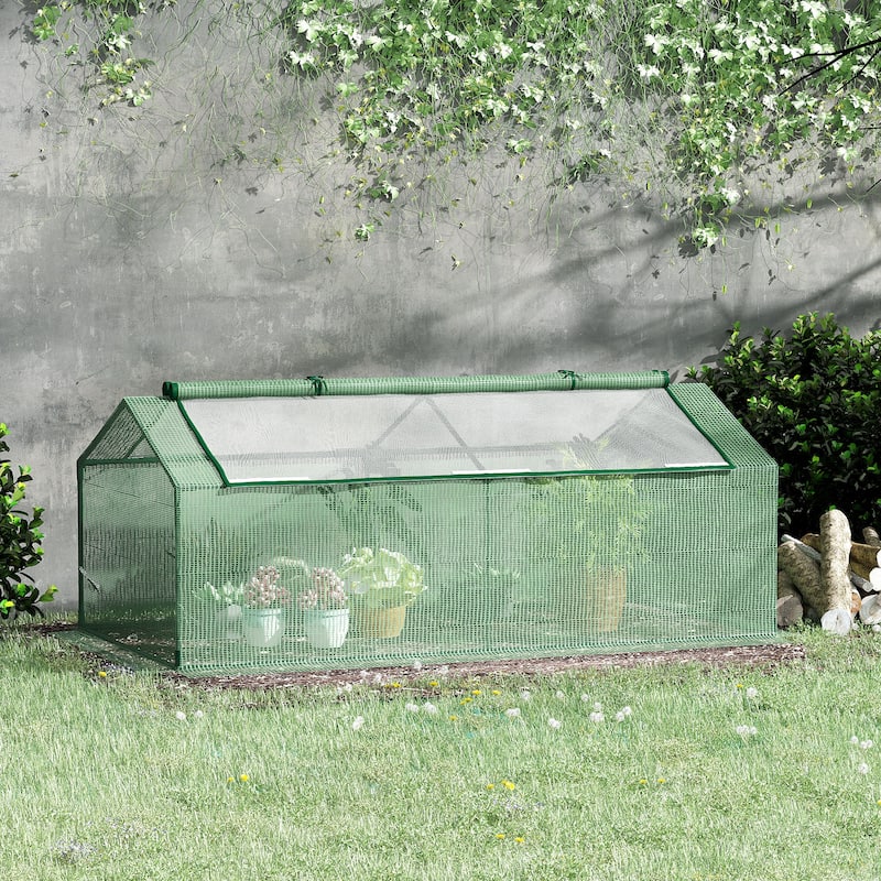 Portable Mini Greenhouse for Indoor and Outdoor Plants with Large Zipper Windows