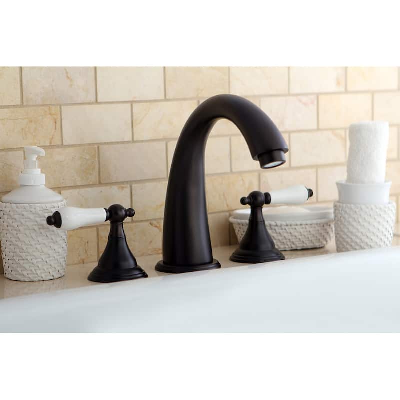 Kingston Brass Vintage Deck Mounted Roman Tub Filler with Lever
