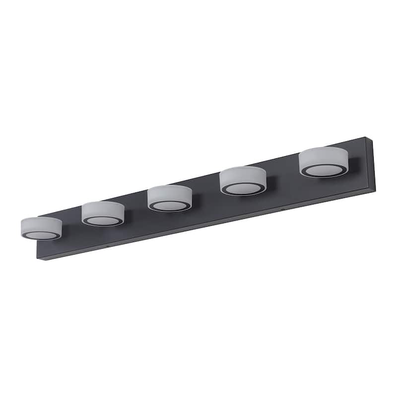 LED Modern Black 5-Light Vanity Lights Fixtures Over Mirror