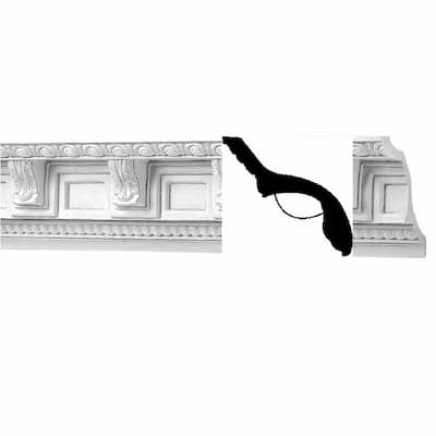 Crown Ceiling Molding High Density White Urethane Foam 76 7/8" Greco-Roman Design Prime-Finished Renovators Supply