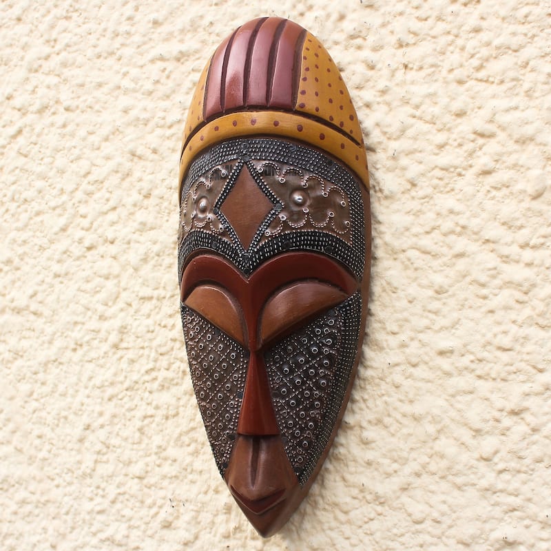 Novica Handmade Brave King African Wood Mask