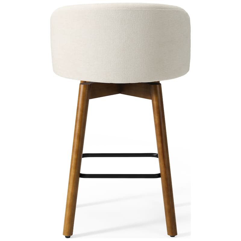 Stansberry 26 Inch Chenille Upholstered Swivel Counter Stool