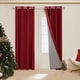 preview thumbnail 65 of 95, Deconovo Faux Linen Total Blackout with Coating Curtains (2 Panel) 52W x 108L - Wine Red