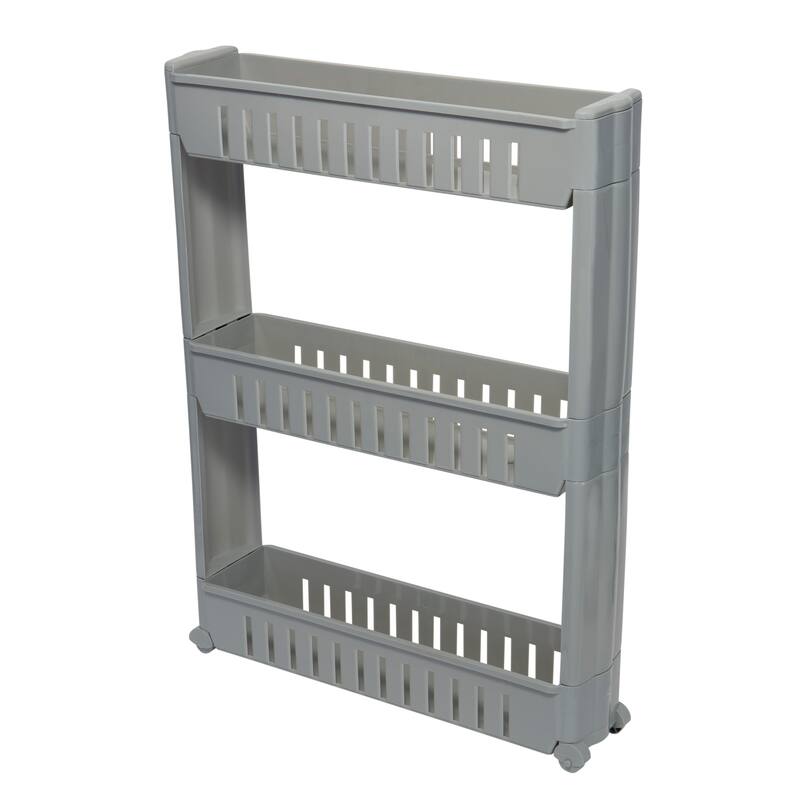 Simplify 3 Tier Slim Slide Out Storage Cart - Grey
