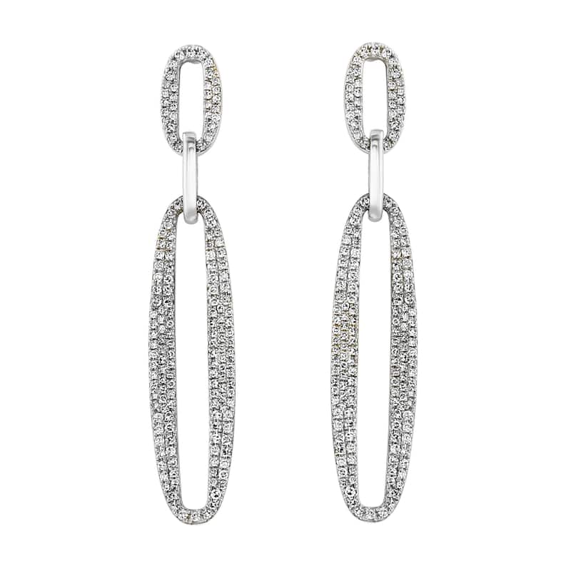 EFFY 14K White Gold Diamond Pave Dangle Earrings