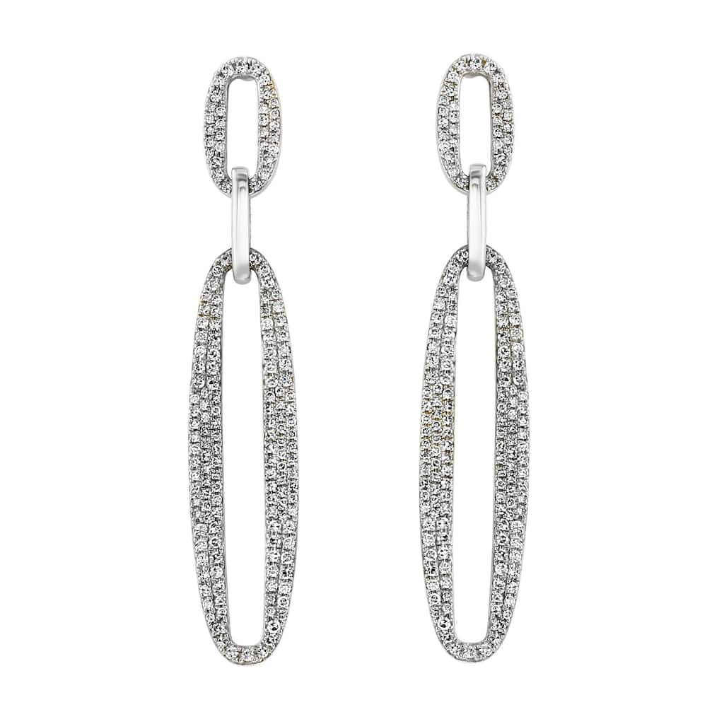 EFFY 14K White Gold Diamond Pave Dangle Earrings