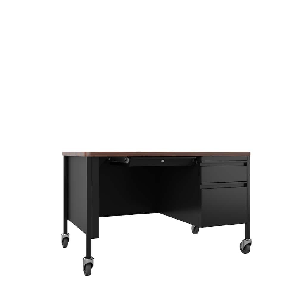 Hirsh Mobile Teacher's Desk 30" x 48" Right Hand Pedestal