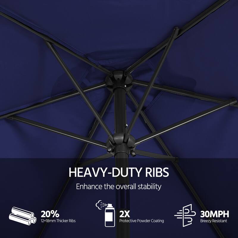 Yaheetech 9ft Patio Umbrella 8 Ribs with Push Button Tilt and Crank