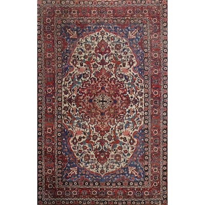 Hand Knotted Oriental 100% Wool Carpet Traditional Floral Beige & Ivories Bakhtiari Area Rug - 14' 7'' X 10' 5''