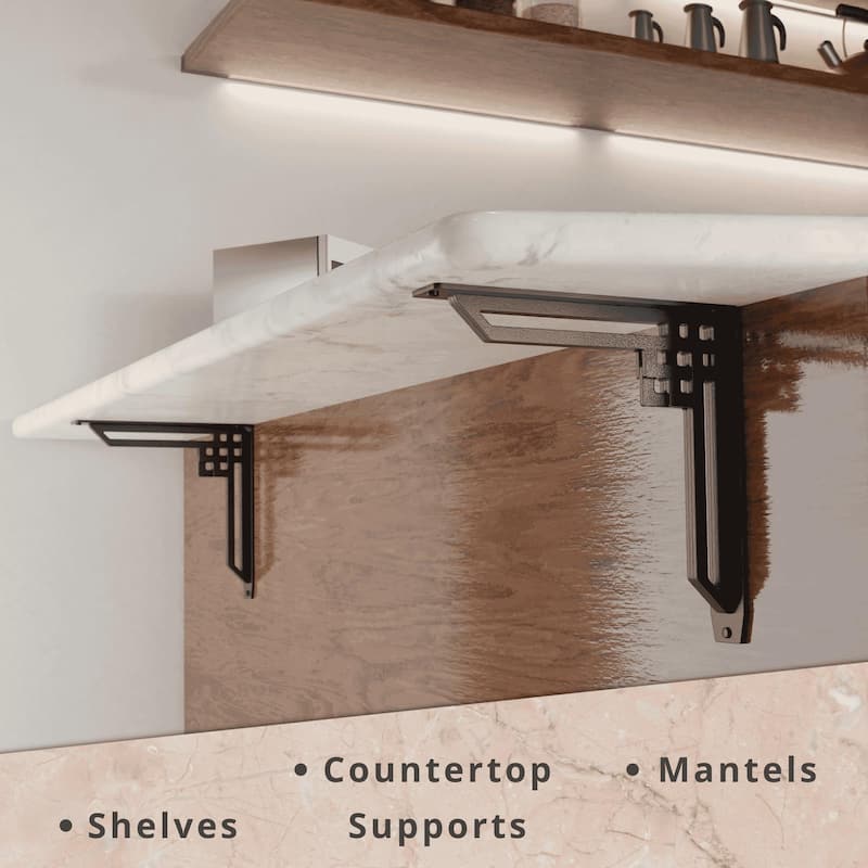 STARBY Rockville Heavy Duty Shelf Bracket Kit (Set of 2)