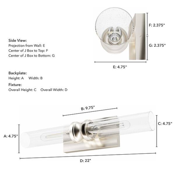 dimension image slide 11 of 12, Hunter Lenlock Vanity Wall Light - Art Deco, Damp Rated