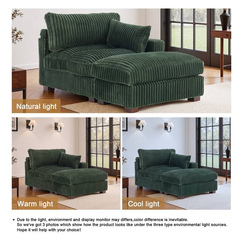Plush Cloud Couch Modular Sectional Sofa with Ottoman