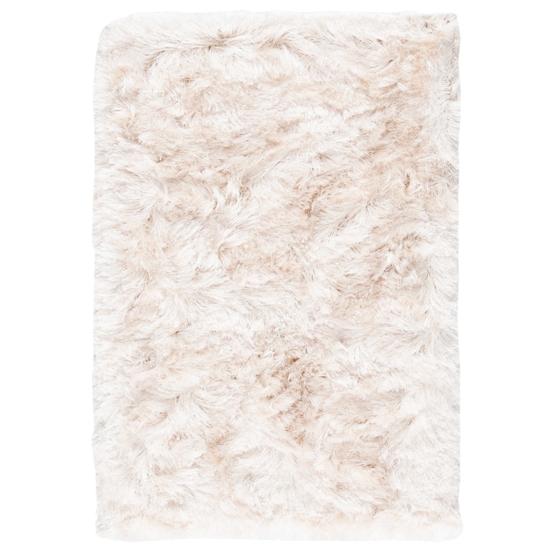 SAFAVIEH Handmade Paris Shag Danara 2.5-inch Thick Rug - 2' x 3' - Ivory