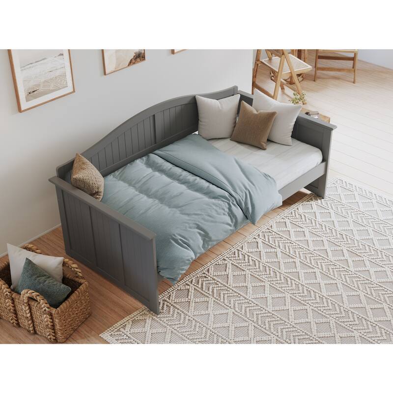 Rustic Grey Daybed - Twin Wood Frame - 78.75" Daybed with Beadboard Design - Cozy Guest Bed