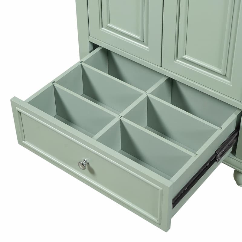 24" Bathroom Vanity with Ceramic Sink, Storage Cabinet with Soft-Close Doors and Drawer with Dividers