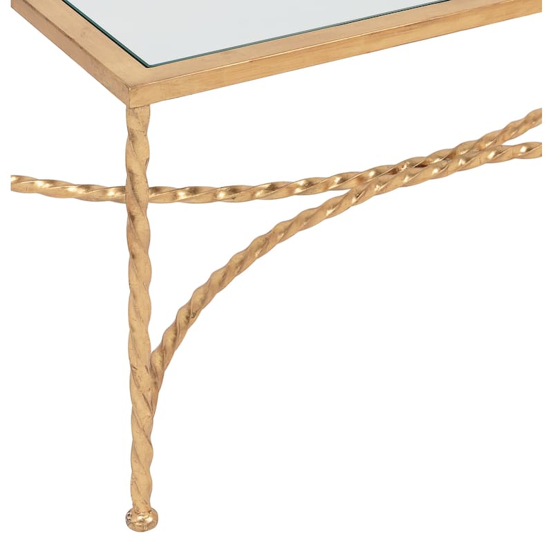 SAFAVIEH Couture Matilda Gold Leaf Glass Coffee Table
