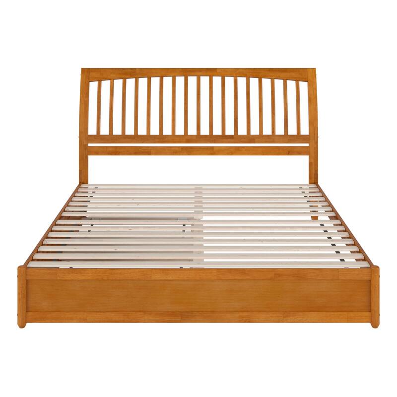 Roslyn Platform Bed with Modern Panel Footboard and Twin XL Trundle