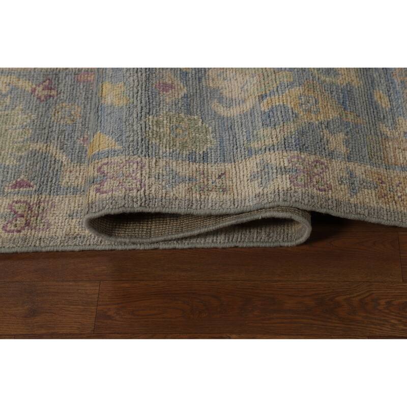 Grey Oushak Turkish Area Rug Handmade Vegetable Dye Wool Carpet - 9'3" x 12'0"