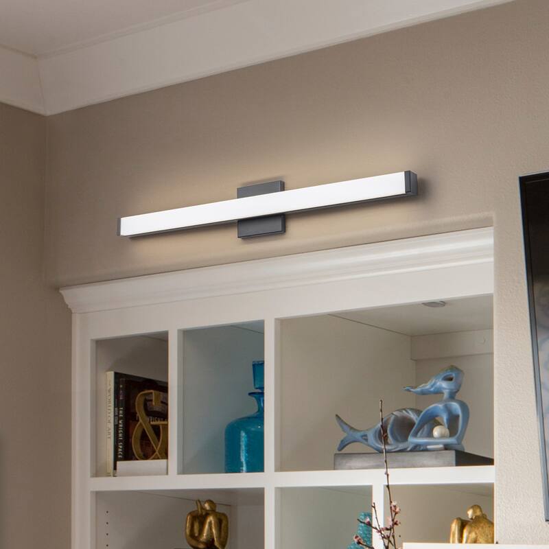 C Cattleya LED Vanity Bar Light Indoor Wall Sconce with Acrylic Shade - 36-inch - Matte-Black