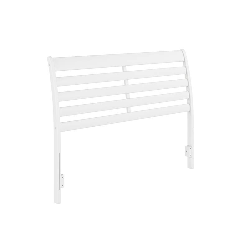 Solid Wood Headboard - French Country Style Bed Frame with USB Charger - White Finish