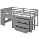 preview thumbnail 28 of 58, Wood Loft Bed with Ladder, Drawers and Safe Guardrail, Maximized Storage Space, Twin Size
