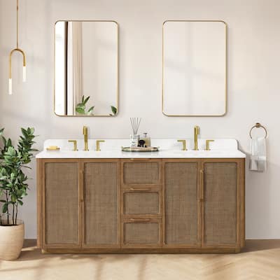 Busan Bath Vanity with White Quartz Stone Top without Mirror