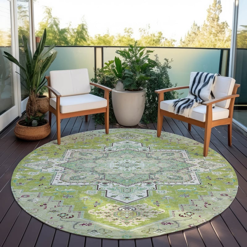 Machine Washable Indoor/ Outdoor Persian Traditional Chantille Rug