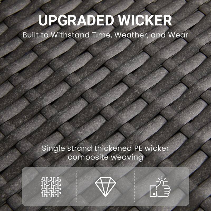 Adjustable Outdoor Lounge Chair with Backrest and Footrest, Non-Slip Legs and Weather-Resistant Cushions