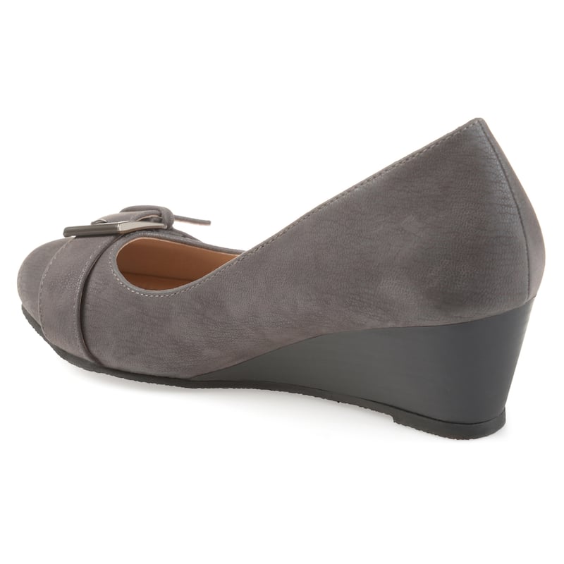 Journee Collection Women's Graysn Comfort Insole Slip On Round Toe Wedge
