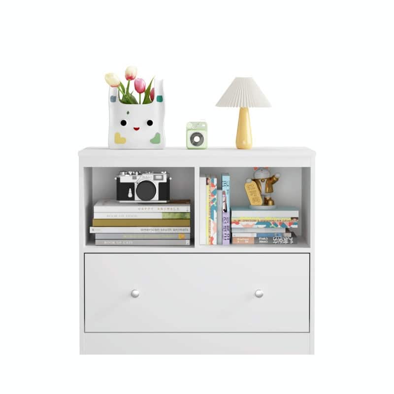 Kids Toy Storage Organizer with Large Drawer - Low Bookshelf for Children