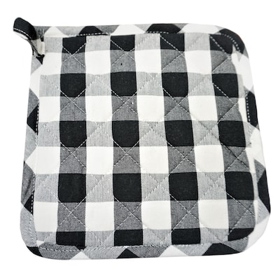 Home & Manor Kitchen Chef Black Potholder