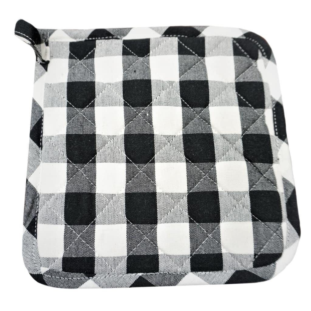 Home & Manor Kitchen Chef Black Potholder