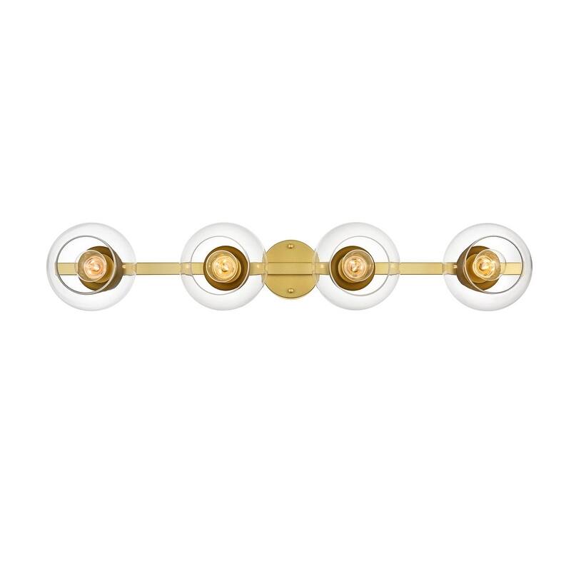 Roger 1 Light Black and Clear Bath Sconce - Brass - 37