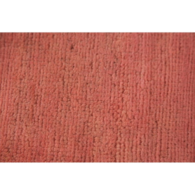 Light Pink Modern Gabbeh Runner Rug Hand-Knotted Wool Carpet - 2'10" x 9'8"