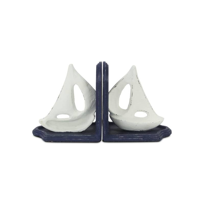 Ceili Blue Cast Iron Sail Boat Bookends