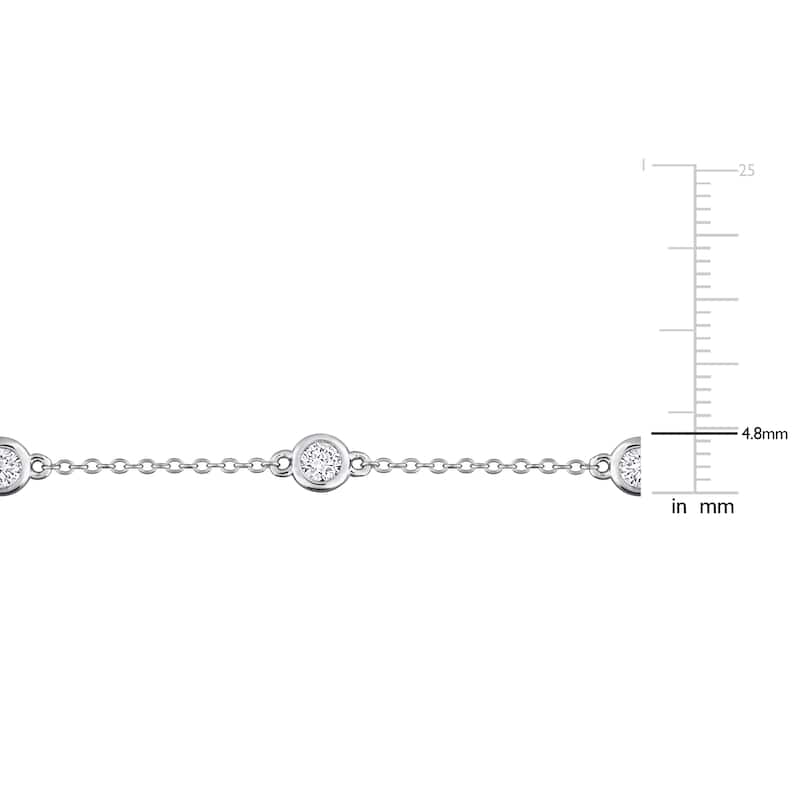 Miadora 3/4ct TW Lab-Grown Diamond Station Bracelet in Sterling Silver - 7 in