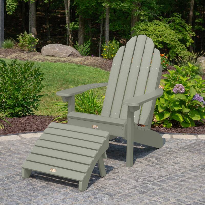 HIGHWOOOD Essential Adirondack Chair with Folding Ottoman