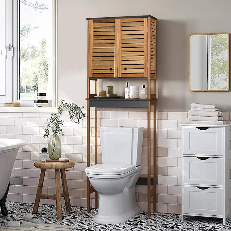 Over The Toilet Storage Cabinet with Double Vented Doors - 69" H x 24"L x 9" D